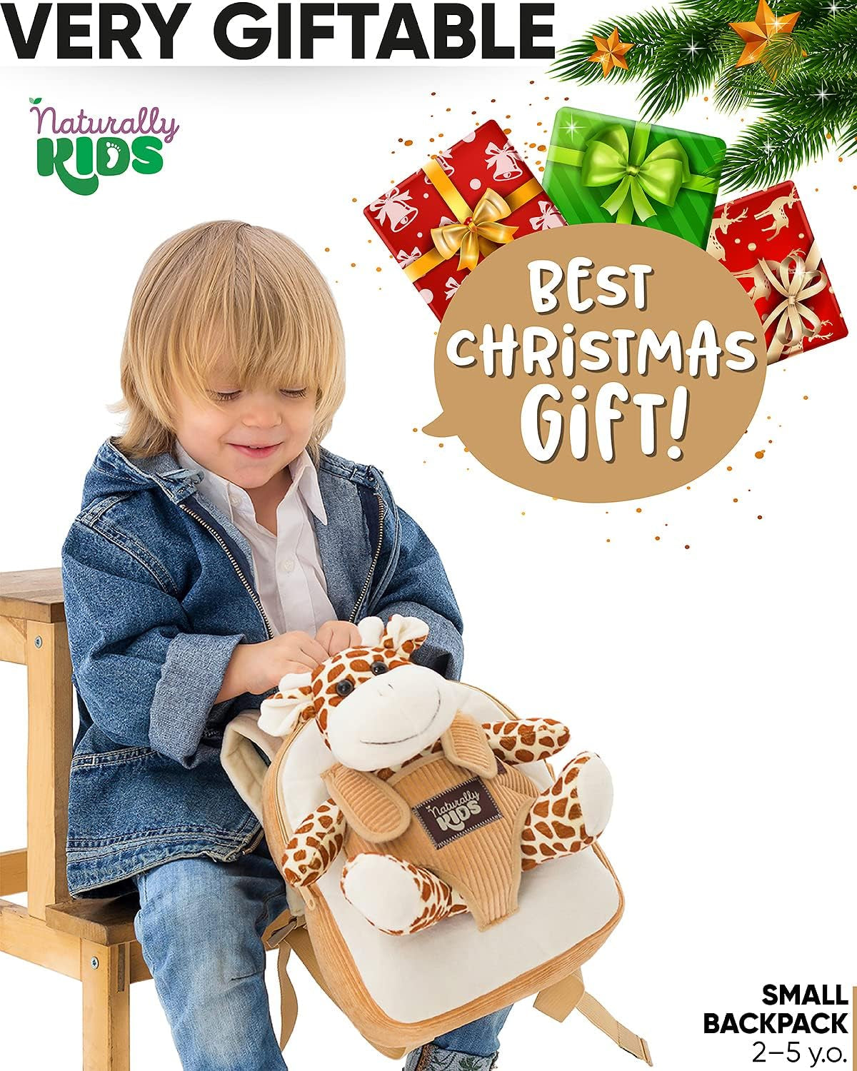 Giraffe Backpack, Giraffe Toys for Kids 3-5, Toddler Stuffed Animal Gifts for 2 3 4 5 Year Old Girl Boy